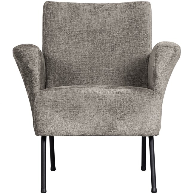 Woood Muse fauteuil grof geweven stof taupe