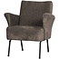 BePureHome Muse fauteuil grof geweven stof grijs/bruin