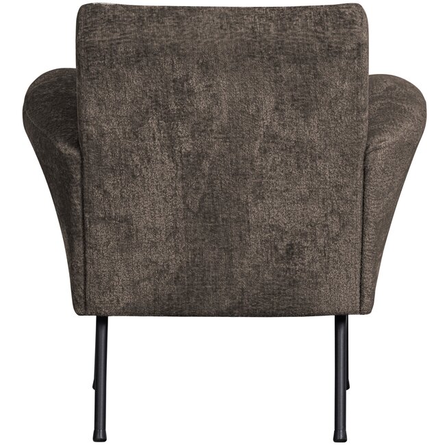 Woood Muse fauteuil grof geweven stof grijs/bruin