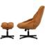 Woood Yaro draaibare fauteuil met hocker ginger