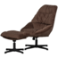 Woood Yaro draaibare fauteuil met hocker espresso