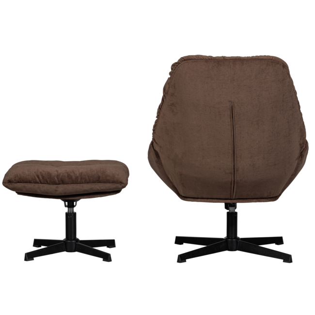 Woood Yaro draaibare fauteuil met hocker espresso