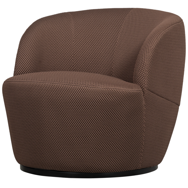 Woood Serra draaifauteuil mesh stof espresso