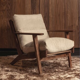 Woood Houston fauteuil bouclé/hout naturel