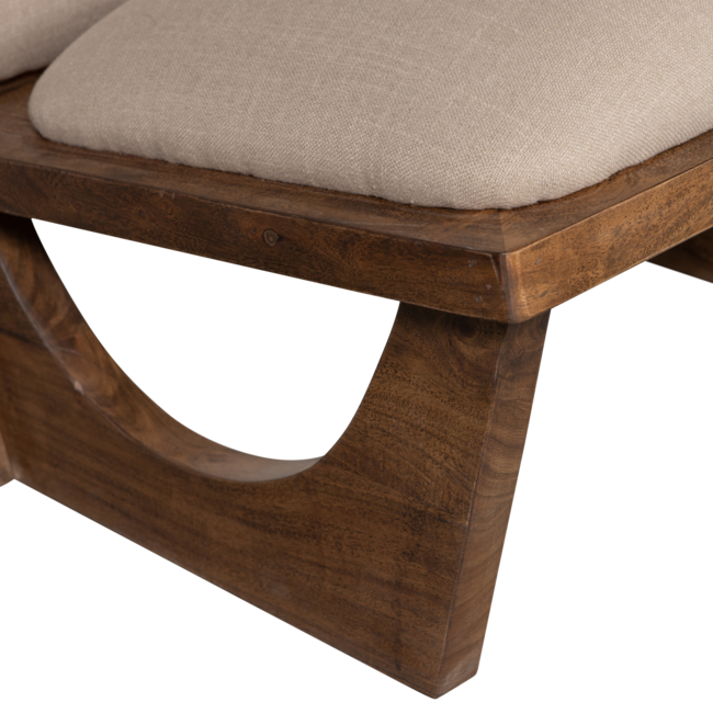 Woood Opulent fauteuil bouclé/hout naturel