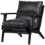 Woood Houston fauteuil echt leer zwart