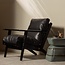 BePureHome Houston fauteuil echt leer zwart