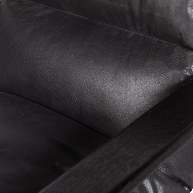 Woood Houston fauteuil echt leer zwart