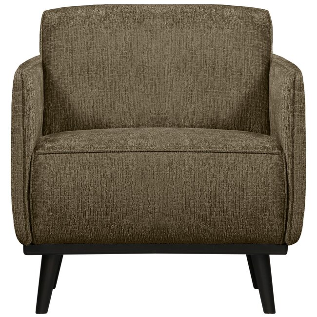 Woood Statement fauteuil met arm structure velvet bonsai