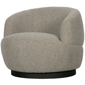 Woood Woolly draaifauteuil bouclé naturel gemeleerd Woood Woolly draaifauteuil bouclé naturel gemeleerd