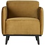 Woood Statement fauteuil met arm fluweel honing geel