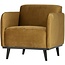 Woood Statement fauteuil met arm fluweel honing geel
