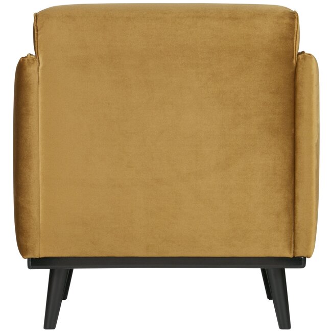 Woood Statement fauteuil met arm fluweel honing geel
