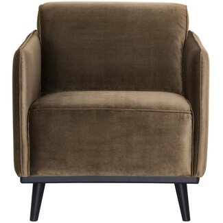 Woood Statement fauteuil met arm fluweel taupe