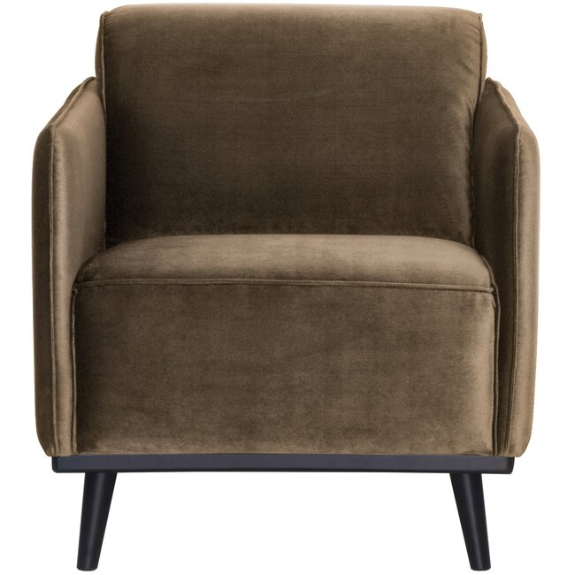 Woood Statement fauteuil met arm fluweel taupe