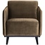 Woood Statement fauteuil met arm fluweel taupe