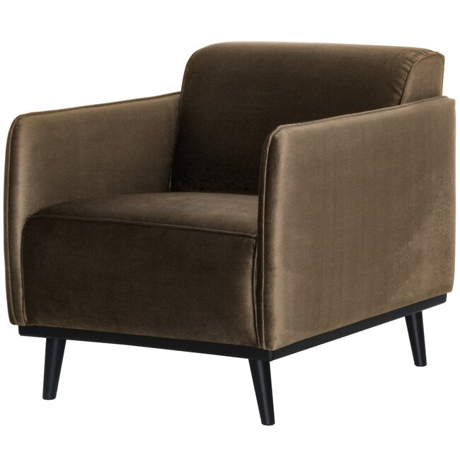 Woood Statement fauteuil met arm fluweel taupe