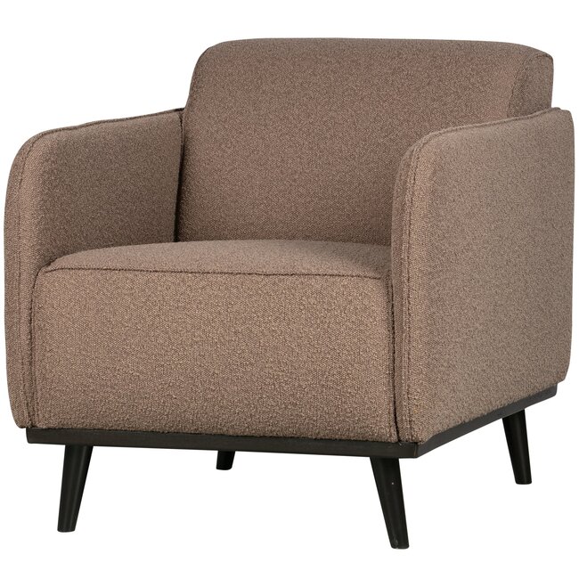Woood Statement fauteuil met arm bouclé nougat