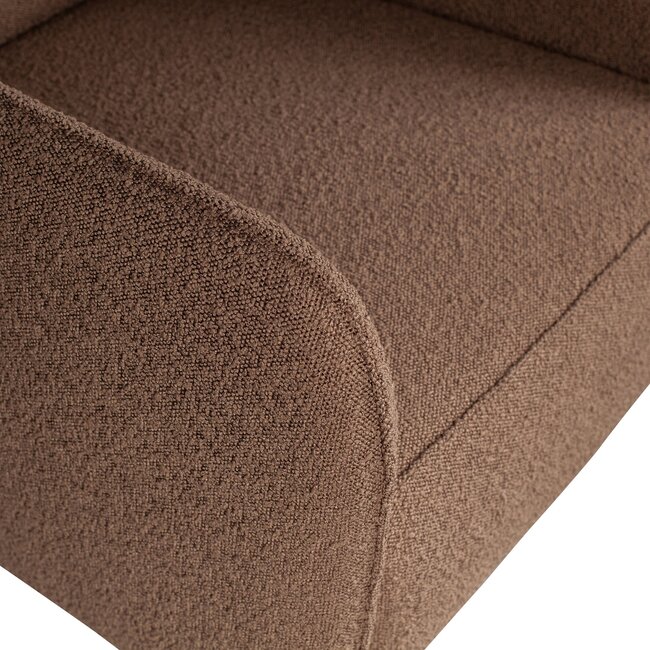 Woood Statement fauteuil met arm bouclé nougat