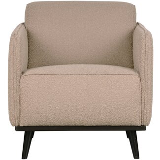 Woood Statement fauteuil met arm bouclé beige