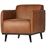 Woood Statement fauteuil met arm lederlook cognac