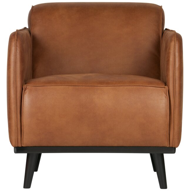 Woood Statement fauteuil met arm lederlook cognac