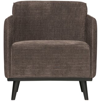 BePureHome Statement fauteuil met arm brede platte rib taupe