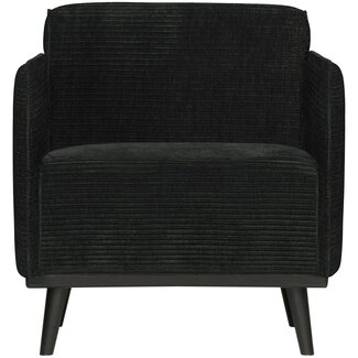 Woood Statement fauteuil met arm brede platte rib graphite