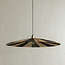 Woood Loic hanglamp streep zwart/naturel ø95cm