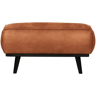 Woood Statement hocker lederlook cognac