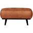 Woood Statement hocker lederlook cognac
