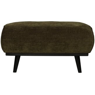 BePureHome Statement hocker brede platte rib warm groen