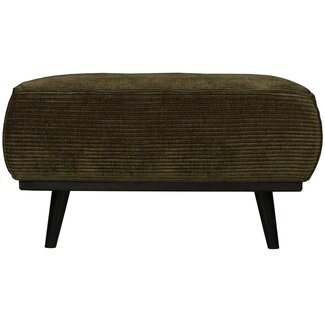 Woood Statement hocker brede platte rib warm groen