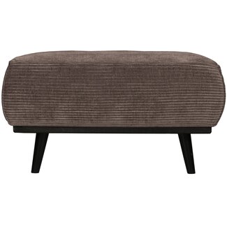 BePureHome Statement hocker brede platte rib taupe