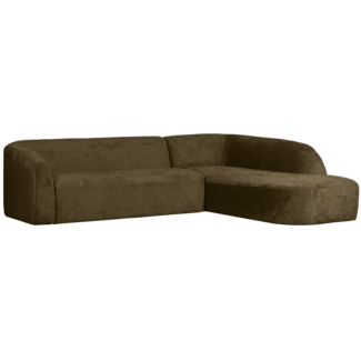 Woood Sloping hoekbank rechts structure velvet bonsai