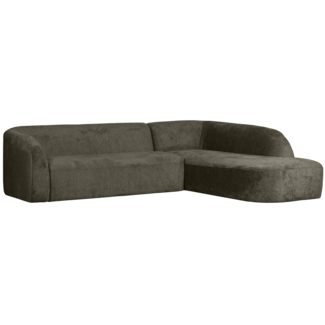 Woood Sloping hoekbank rechts structure velvet frost