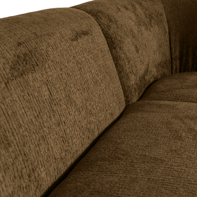 Woood Sloping hoekbank rechts structure velvet brass