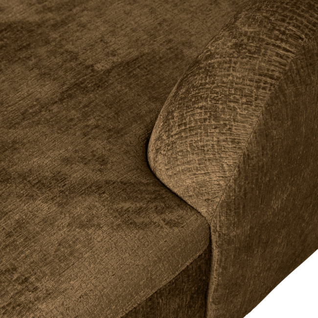 Woood Sloping hoekbank rechts structure velvet brass