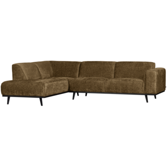 Woood Statement hoekbank links structure velvet brass