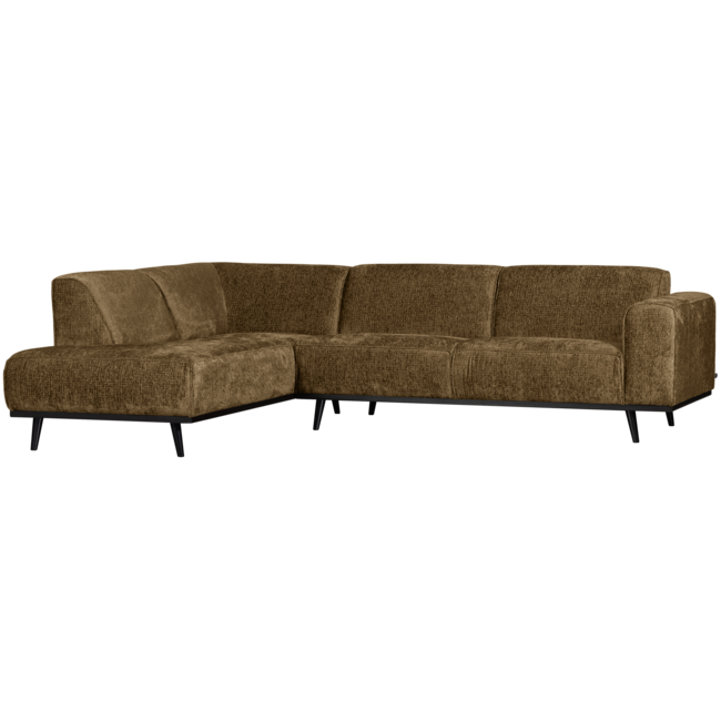 BePureHome Statement hoekbank links structure velvet brass