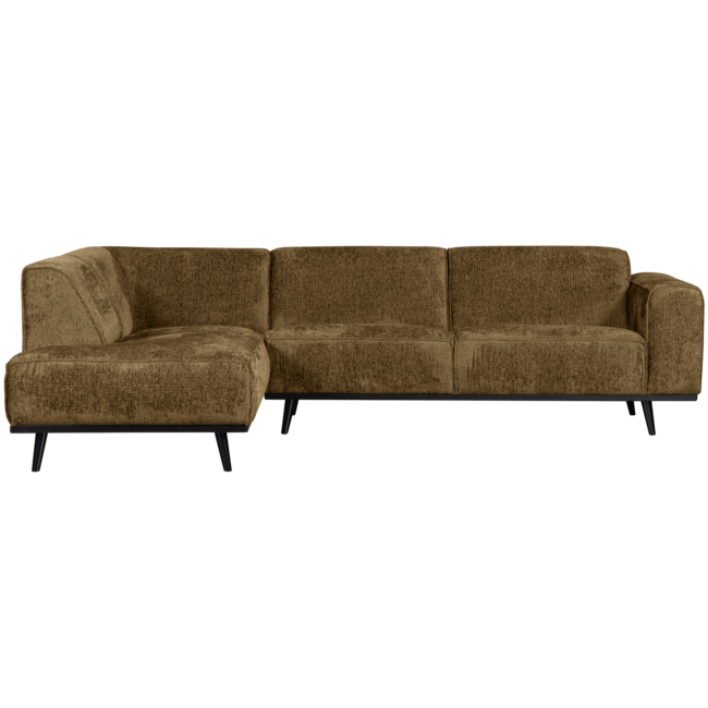 Woood Statement hoekbank links structure velvet brass