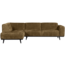 BePureHome Statement hoekbank links structure velvet brass