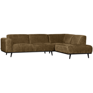 Woood Statement hoekbank rechts structure velvet brass
