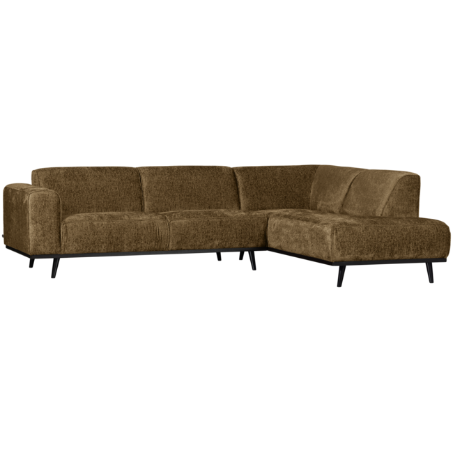 Woood Statement hoekbank rechts structure velvet brass