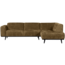 Woood Statement hoekbank rechts structure velvet brass