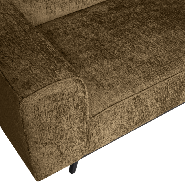 Woood Statement hoekbank rechts structure velvet brass