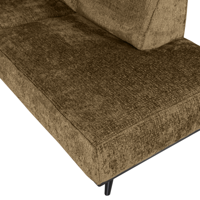 Woood Statement hoekbank rechts structure velvet brass