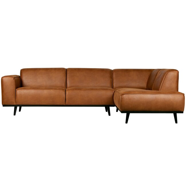Woood Statement hoekbank rechts lederlook cognac
