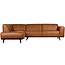 Woood Statement hoekbank links lederlook cognac