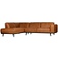 Woood Statement hoekbank links lederlook cognac